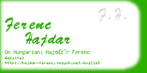 ferenc hajdar business card